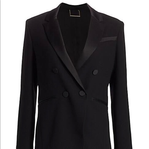 FRAME Double Breasted Tux Satin Blazer - Picture 1 of 6